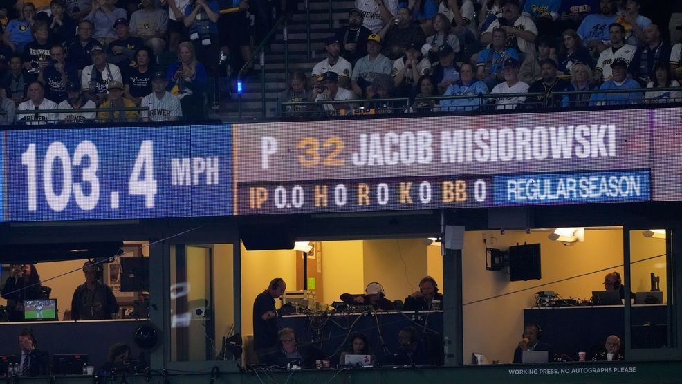 Brewers' Jacob Misiorowski sets World Series velocity record on his first pitch — Fox 11 Green Bay Sports, Wayzata Sports news