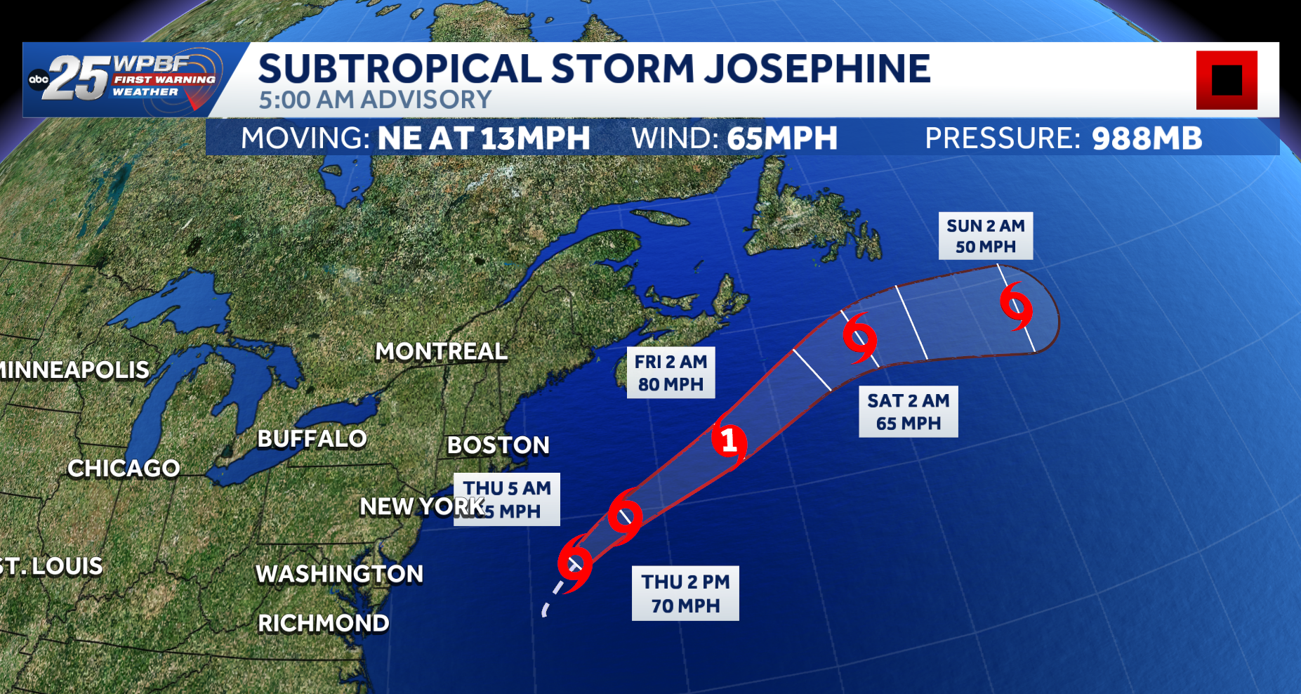 Tracking Subtropical Storm Josephine: Computer models and maps — WPBF West Palm Beach