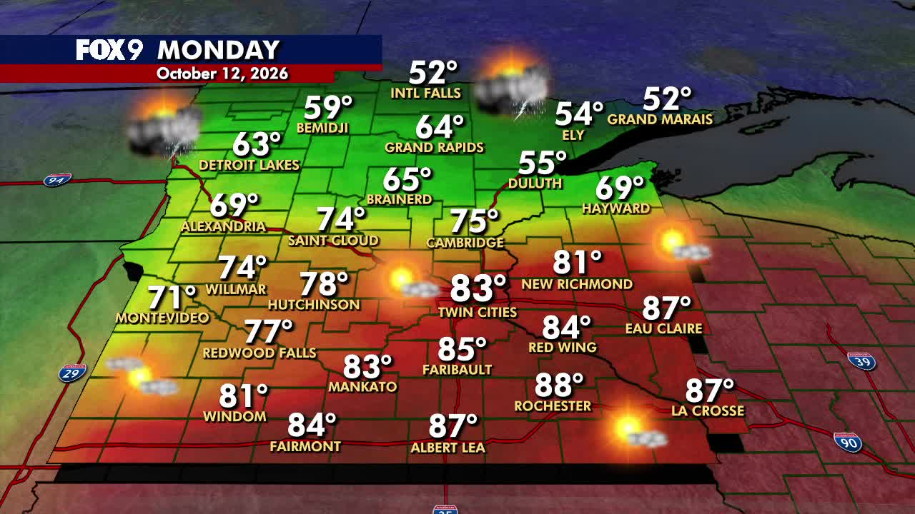 Minnesota weather: Summerlike warmth Monday before cooler Tuesday — FOX 9, Wayzata Community news
